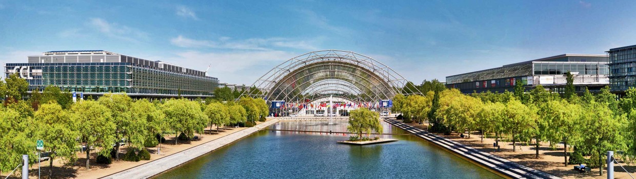 Leipziger Messe: CCL, Glashalle, HALLE:EINS und Merkurbrunnen